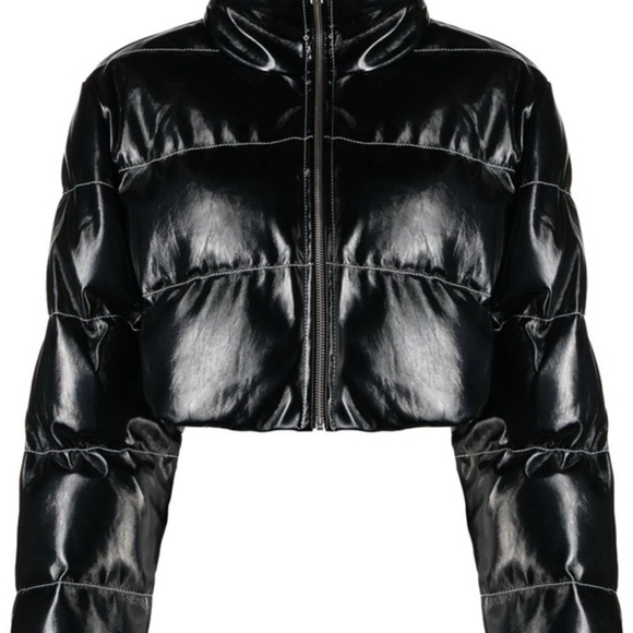 STAUD Shiny Black Puffer Jacket - Picture 2 of 2